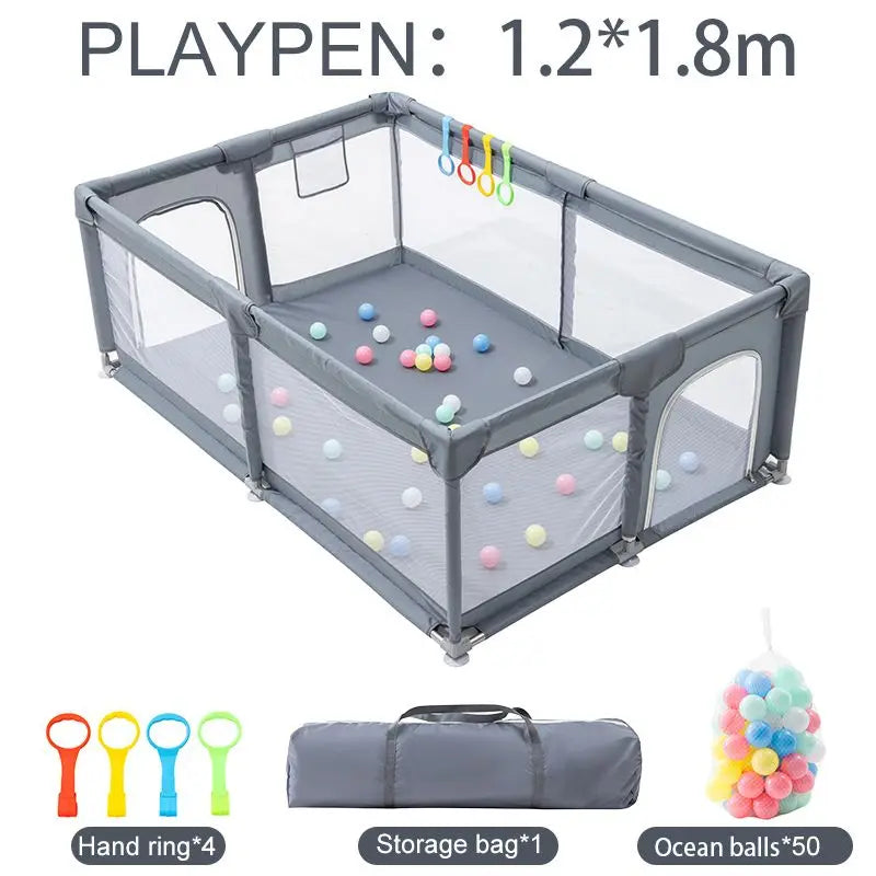 Parc bébé sécurisé grande taille Mybooni — Aire de jeu piscine à balles 0-6 ans