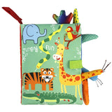 Livre tissu bébé Bouni — animal queue grelot éveil sensoriel