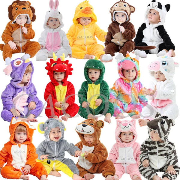 Pyjama combinaison polaire Mybooni — Motif licorne, lapin et dinosaure