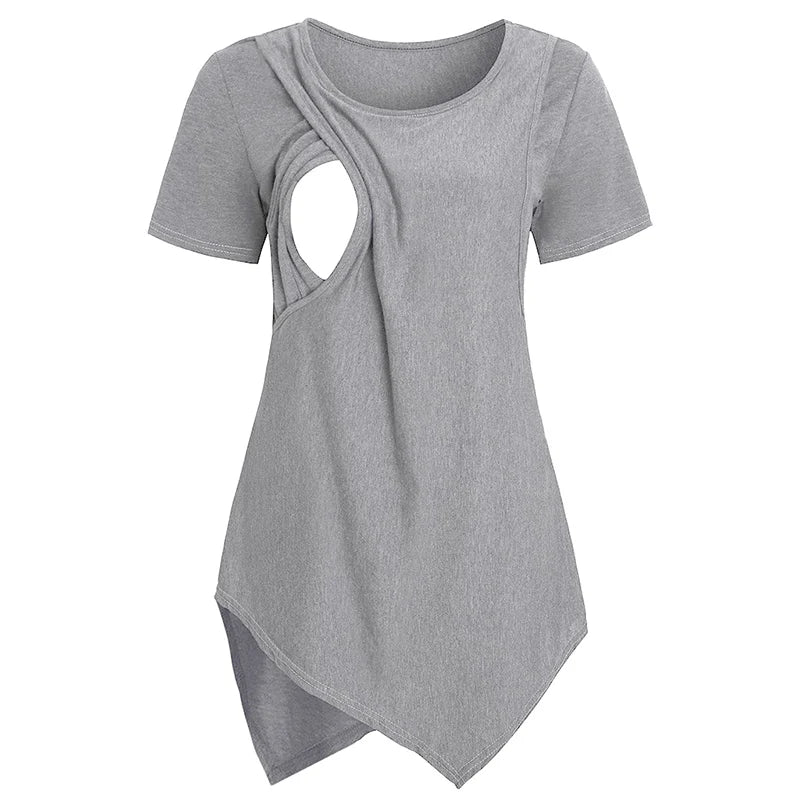 Top allaitement maternité Mybooni — T-shirt manches courtes doux femme enceinte