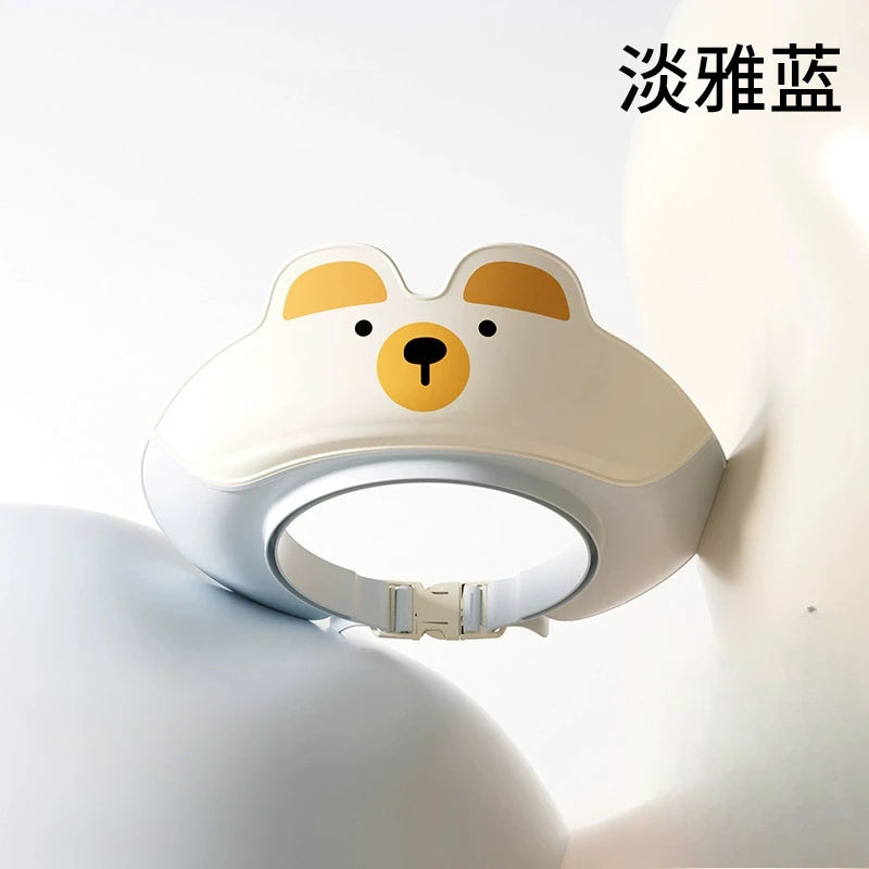 Casquette de bain bébé réglable Mybooni — Protection shampoo yeux et oreilles motif dinosaure