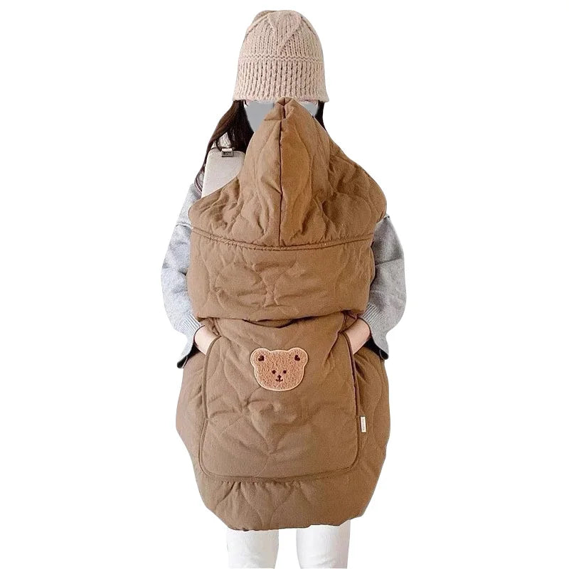 Cape à capuche bébé pour poussette et porte-bébé