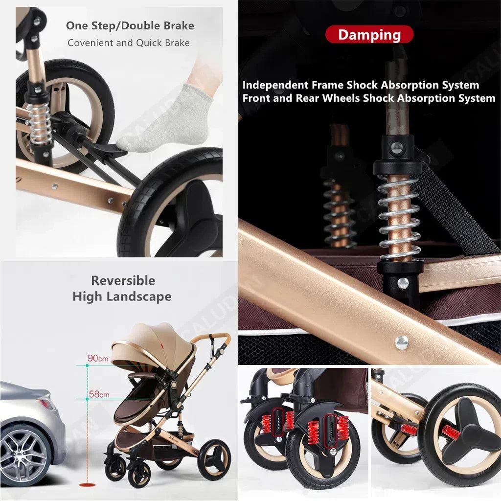Poussette 3-en-1 pliable Bouni — Multifonction siège auto inclus