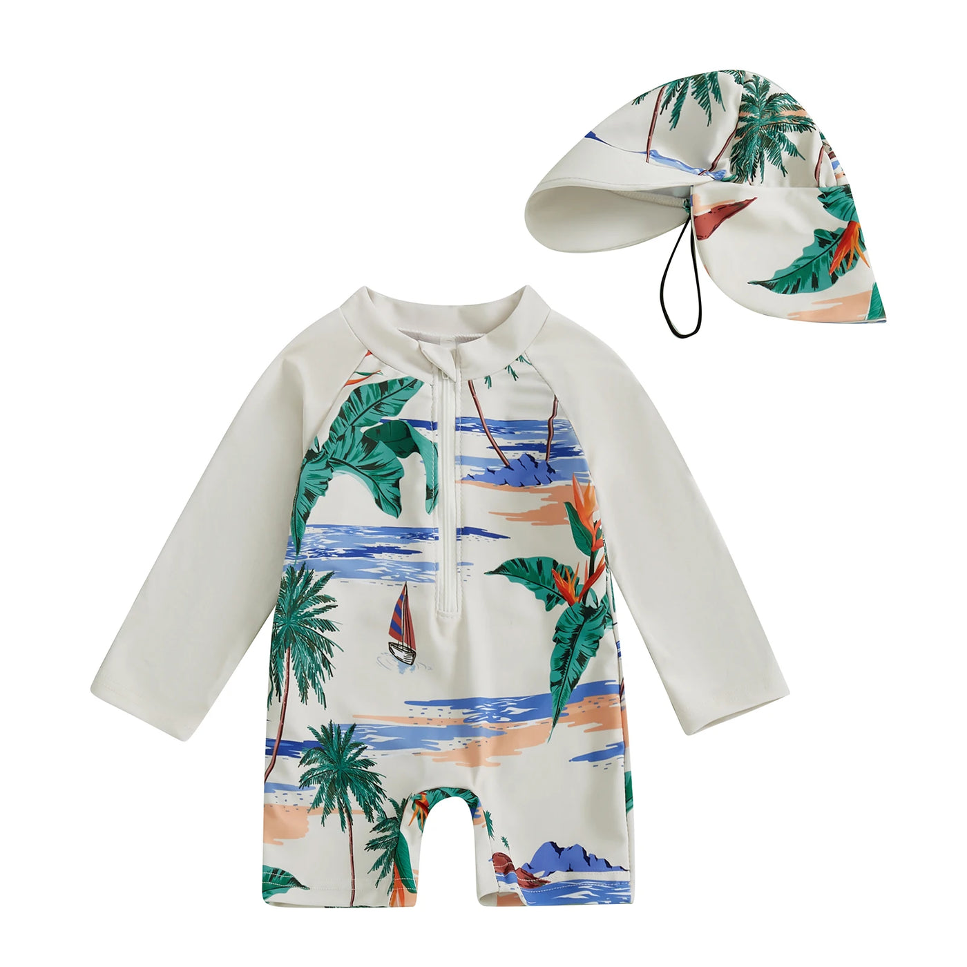 Maillot de bain anti-UV garçon Mybooni | Combinaison requin + Chapeau 0-5 ans