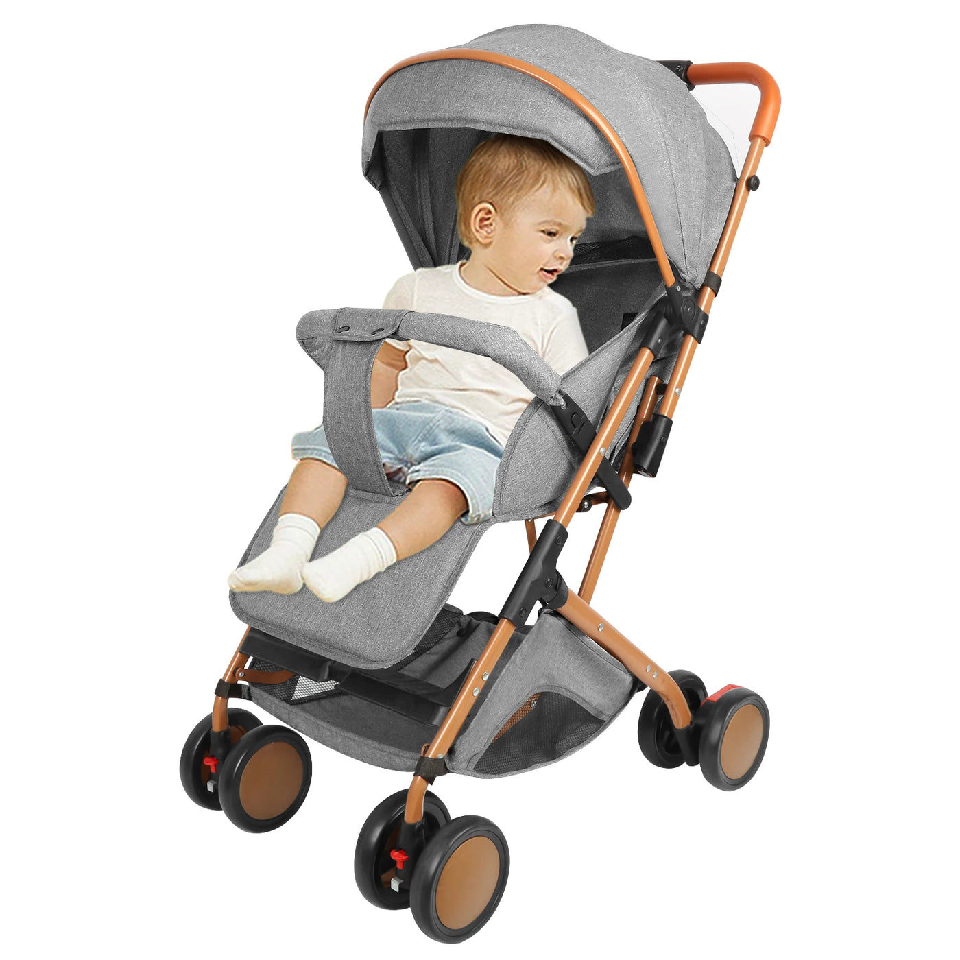 Poussette avec moustiquaire jusqu'à 20 kg panier rangement 4 roues pliable
