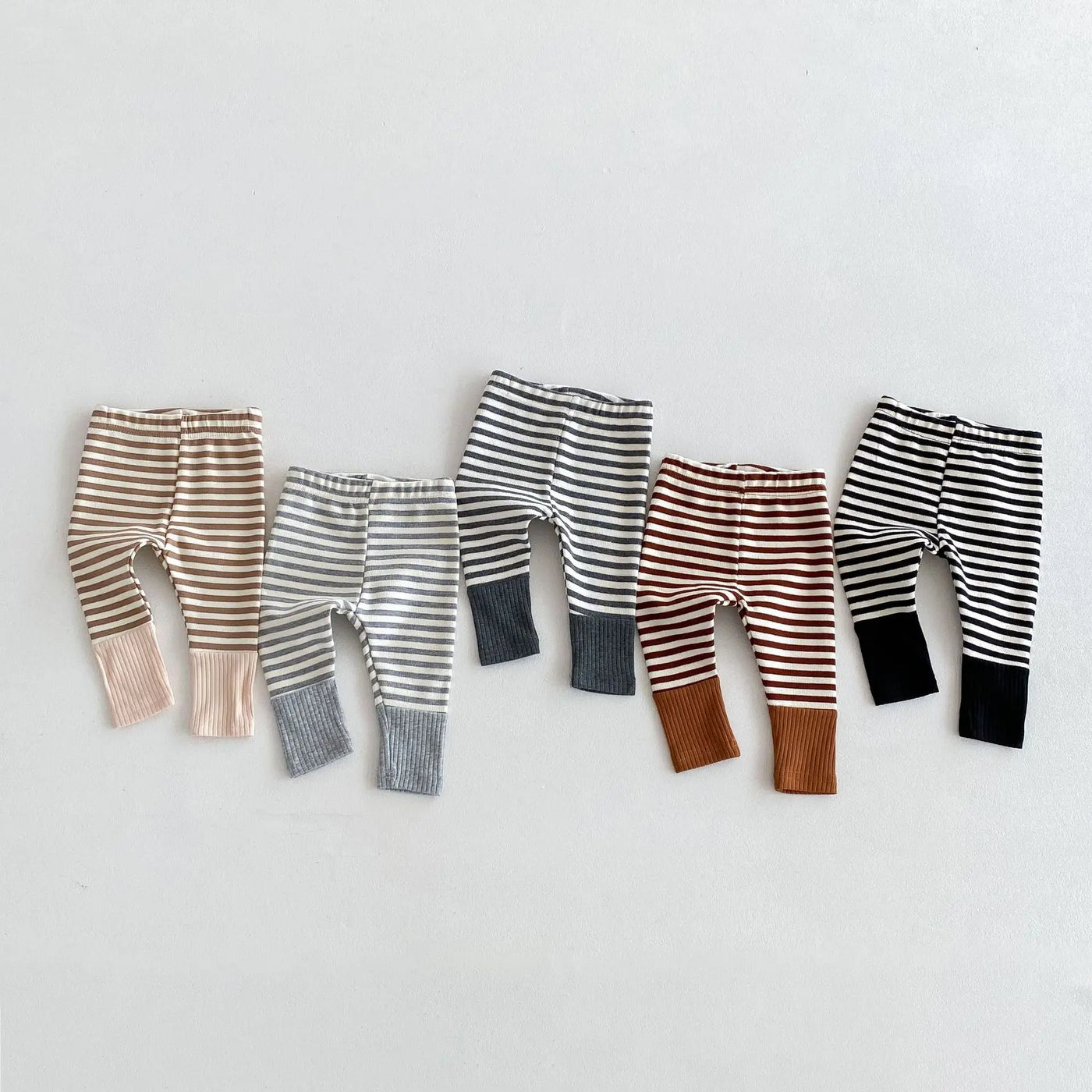 Legging bébé bicolore rayé automne - pantalon enfant couleurs bonbon 3-18 mois