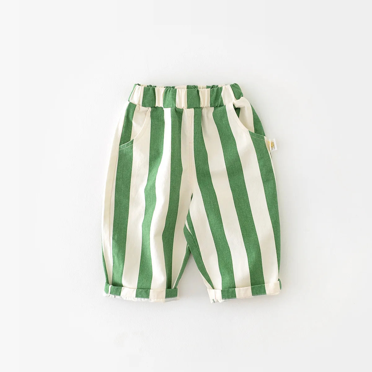 Pantalon rayé taille haute enfant MILANCEL - style coréen décontracté