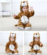 Combinaison pyjama bébé flanelle cartoon - grenouillère licorne/lapin/dinosaure animal
