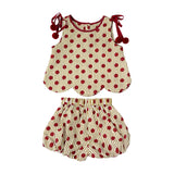 Ensemble été bébé fille 2 pièces Bouni — T-shirt sans manches et short à pois