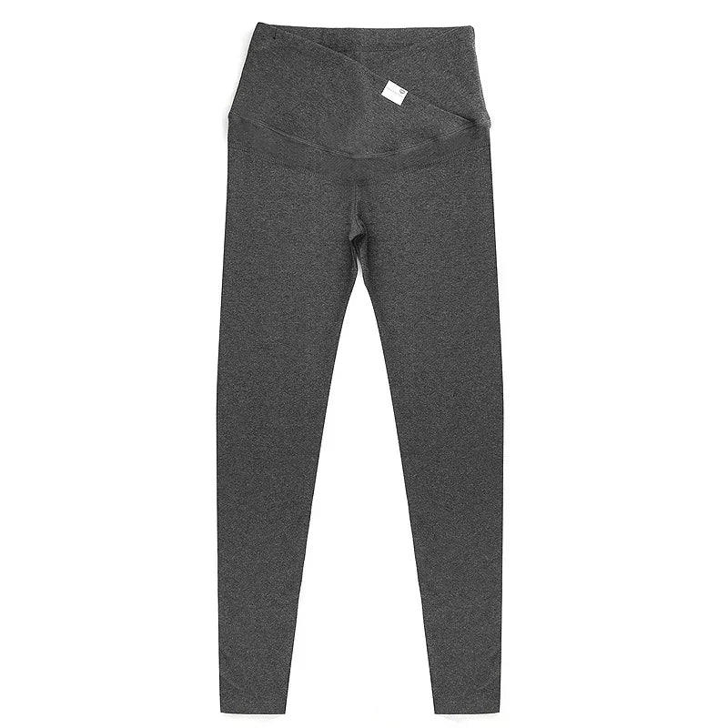 Legging maternité coton bas ventre taille basse - pantalon casual femme enceinte printemps-automne