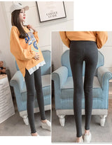 Legging maternité coton bas ventre taille basse - pantalon casual femme enceinte printemps-automne
