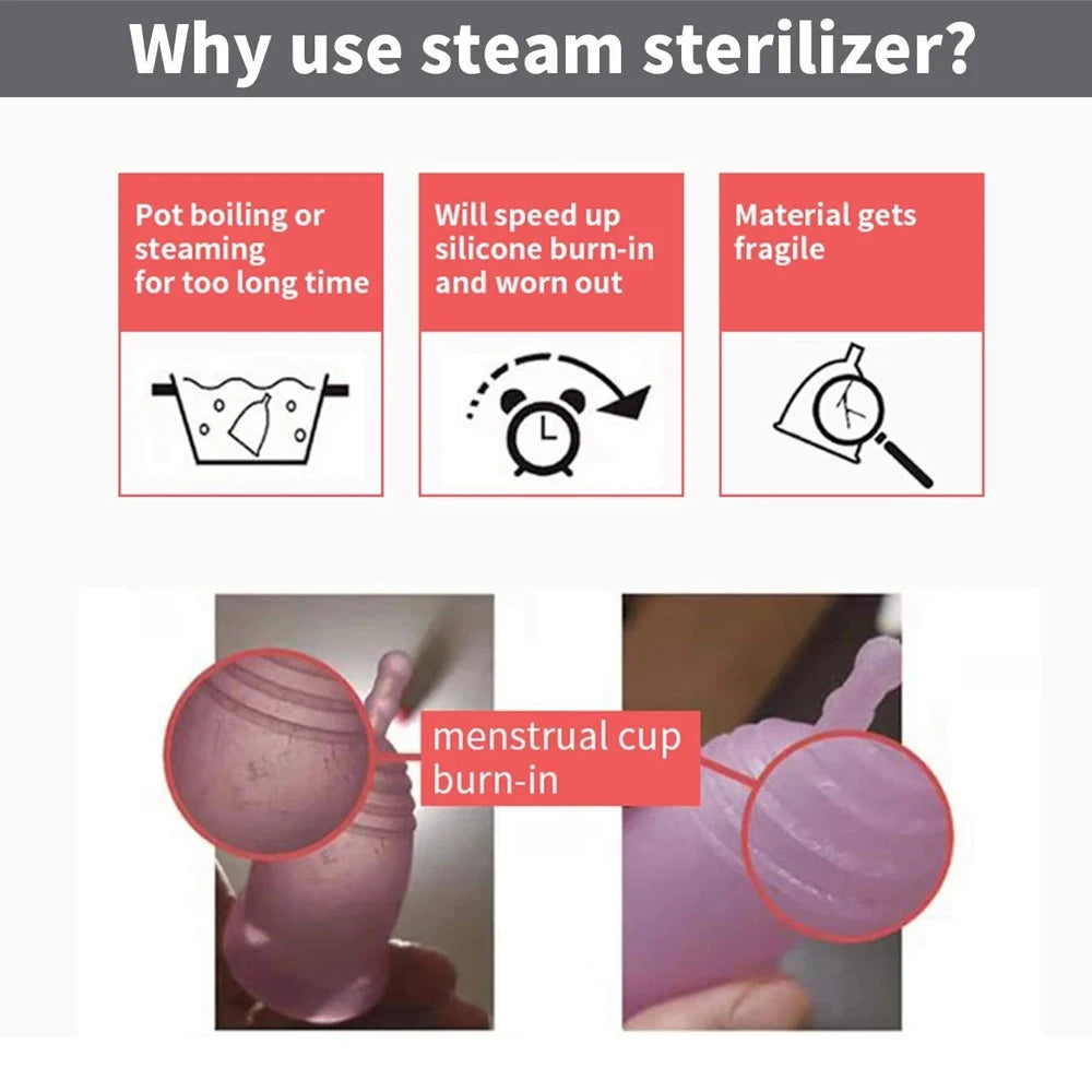Stérilisateur vapeur portable Mybooni — Tétines et coupes menstruelles