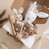 Coffret bain bébé 7 pièces Bouni — Couverture double face et accessoires naissance