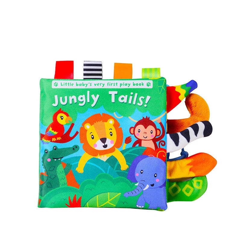 Livre tissu 3D queue grelot bébé Mybooni — Cognitif éveil parent-enfant