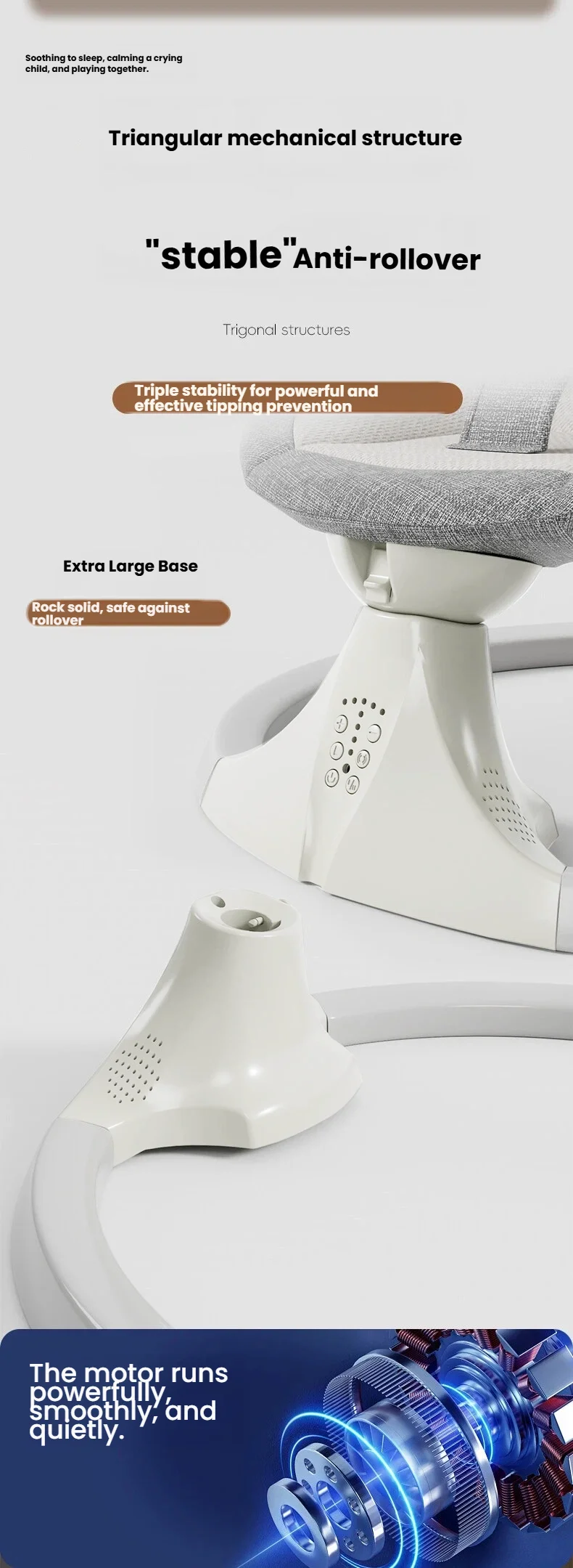 Balancelle bébé électrique automatique - chaise oscillante 5 points avec télécommande