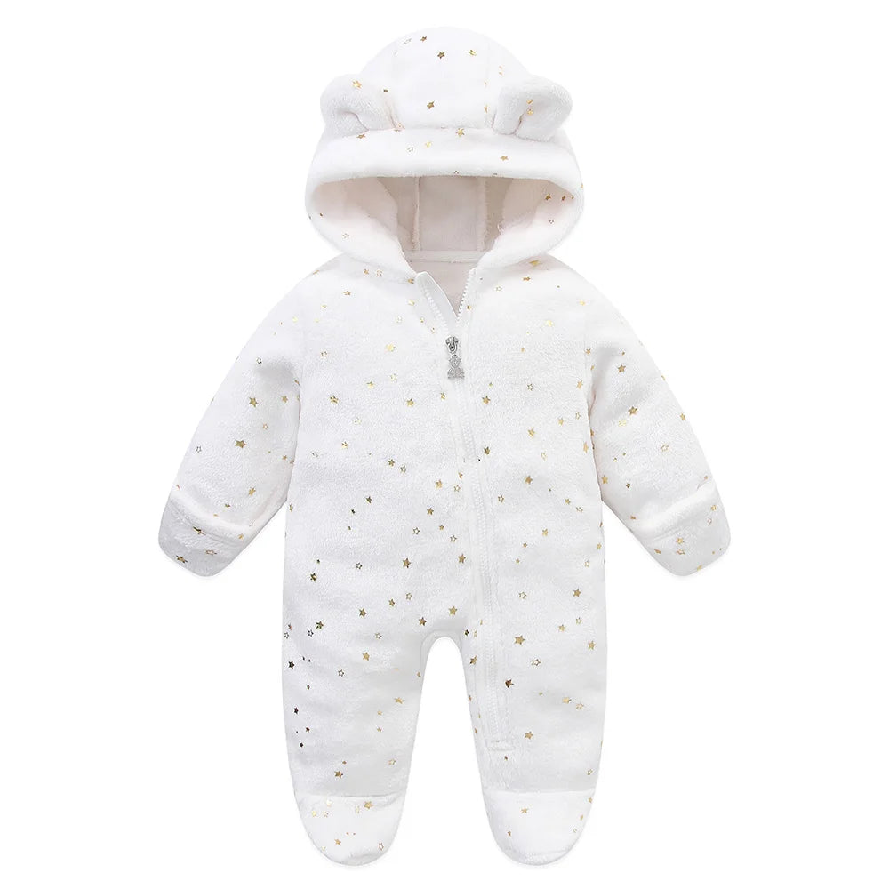 Grenouillère bébé flanelle douce chaude - combinaison imprimée cartoon automne-hiver 0-19 mois