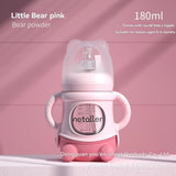 Biberon verre col large manchon silicone anti-coliques BPA Free
