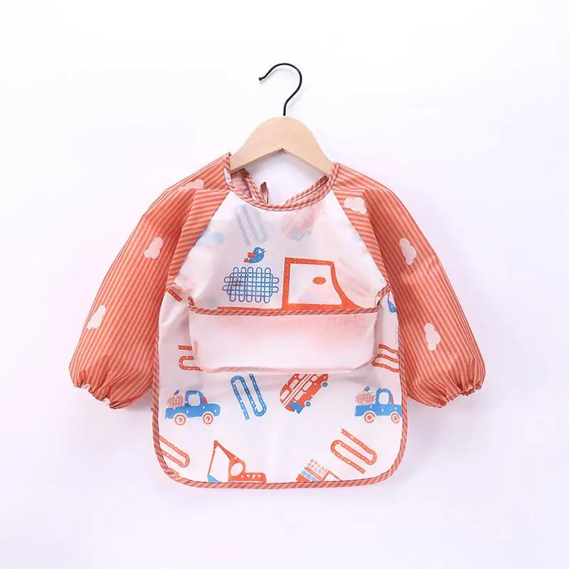 Bavoir tablier imperméable bébé manches longues - smock alimentation enfant plastron bavette vêtement