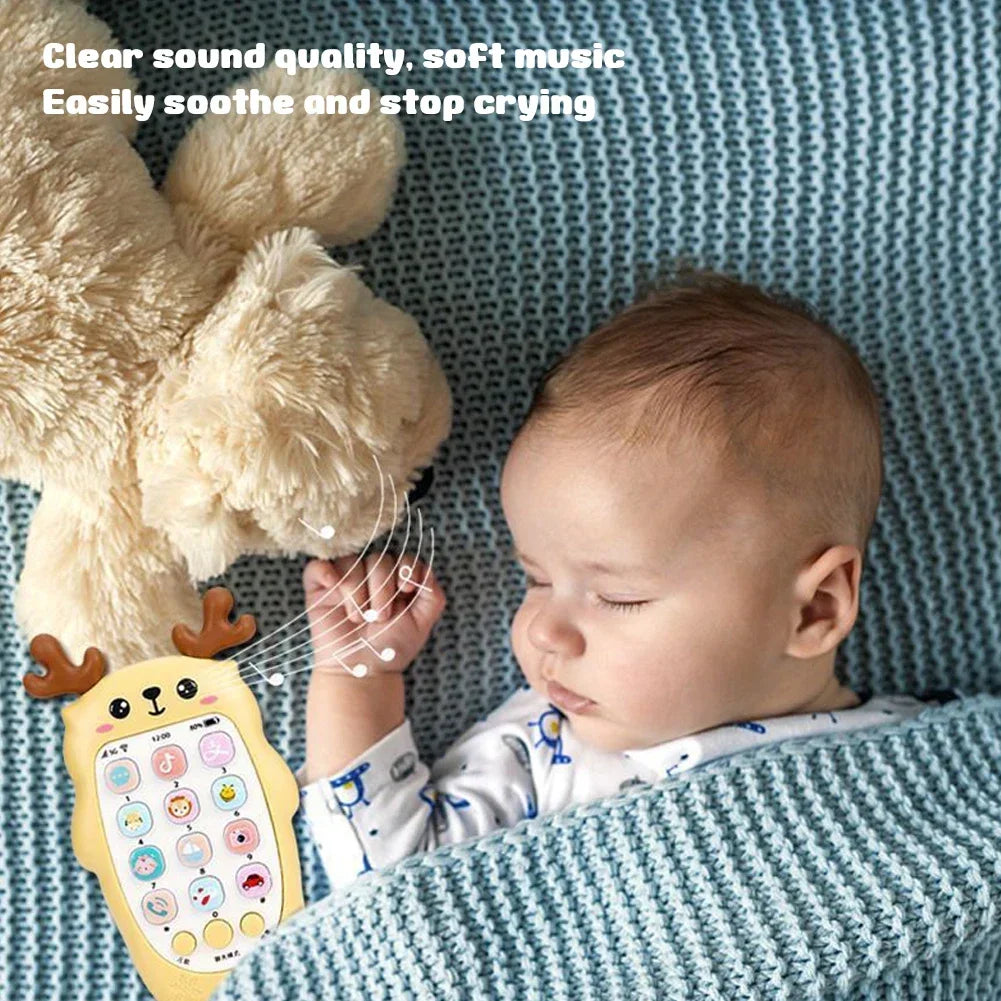Téléphone jouet bébé bilingue avec anneau dentition et musique - jouet éducatif électronique enfant