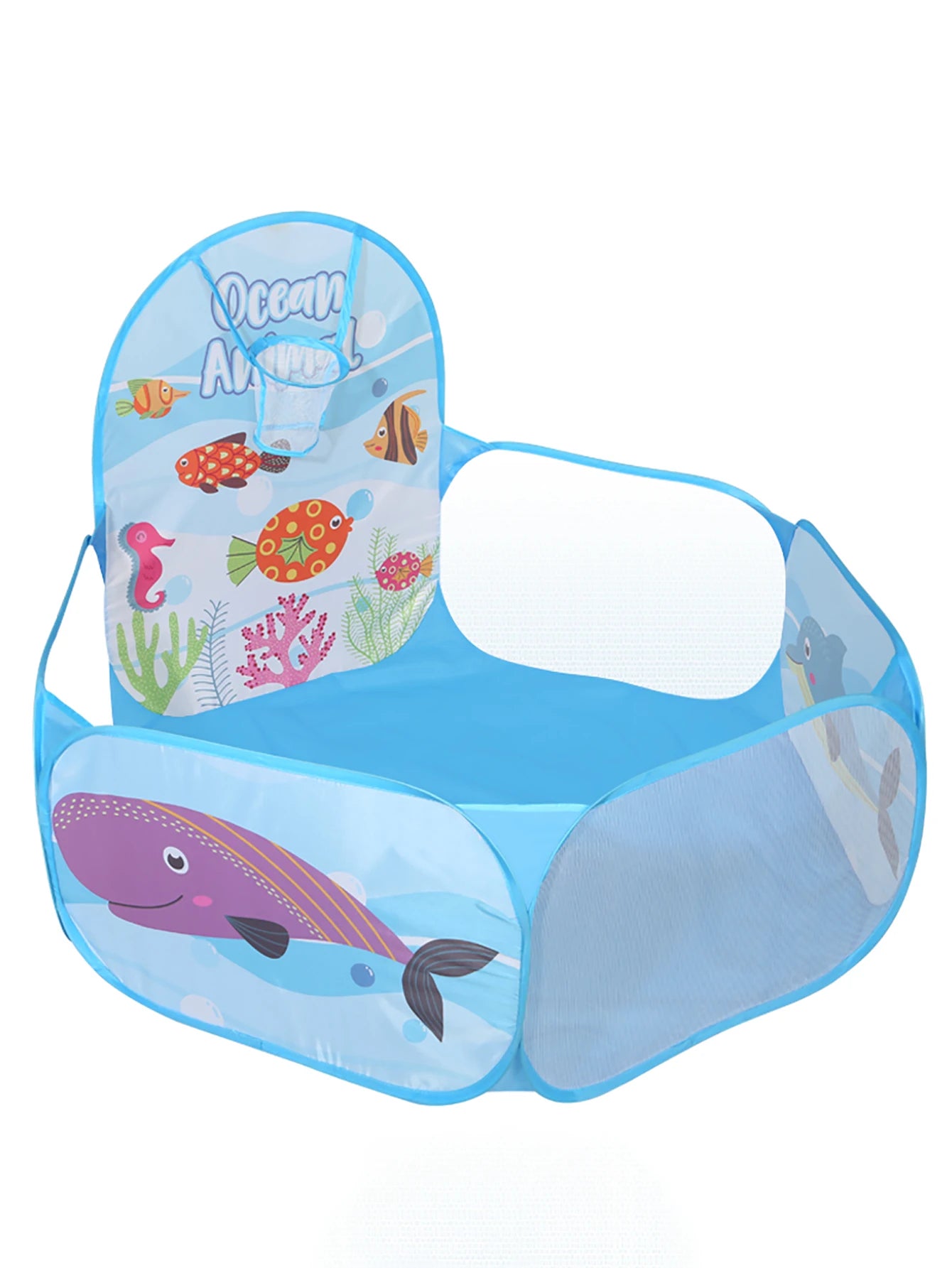 Piscine à balles pliable Mybooni | Tente de jeu avec panier de basketball 18M+