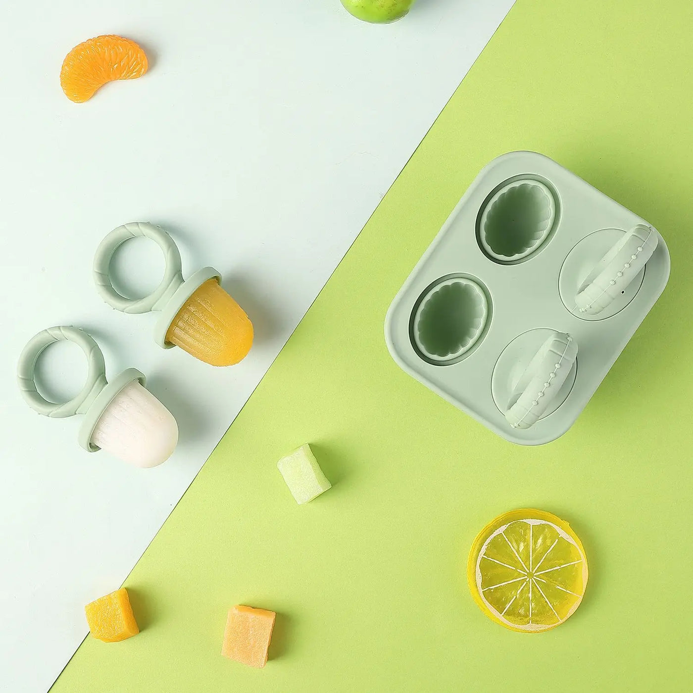 5 anneaux dentition bébé silicone BPA free - porte-aliments fruits légumes forme lapin anti-chute