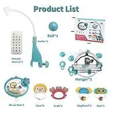 Mobile musical lumineux et projecteur pour lit bébé - télécommande jouet nouveau-né