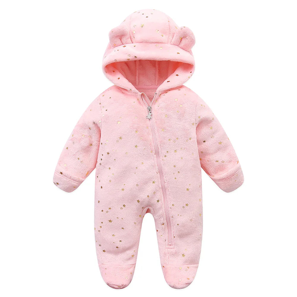 Grenouillère bébé flanelle douce chaude - combinaison imprimée cartoon automne-hiver 0-19 mois