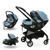 Poussette rose 4-en-1 avec nacelle siège auto de luxe pliable livraison EU