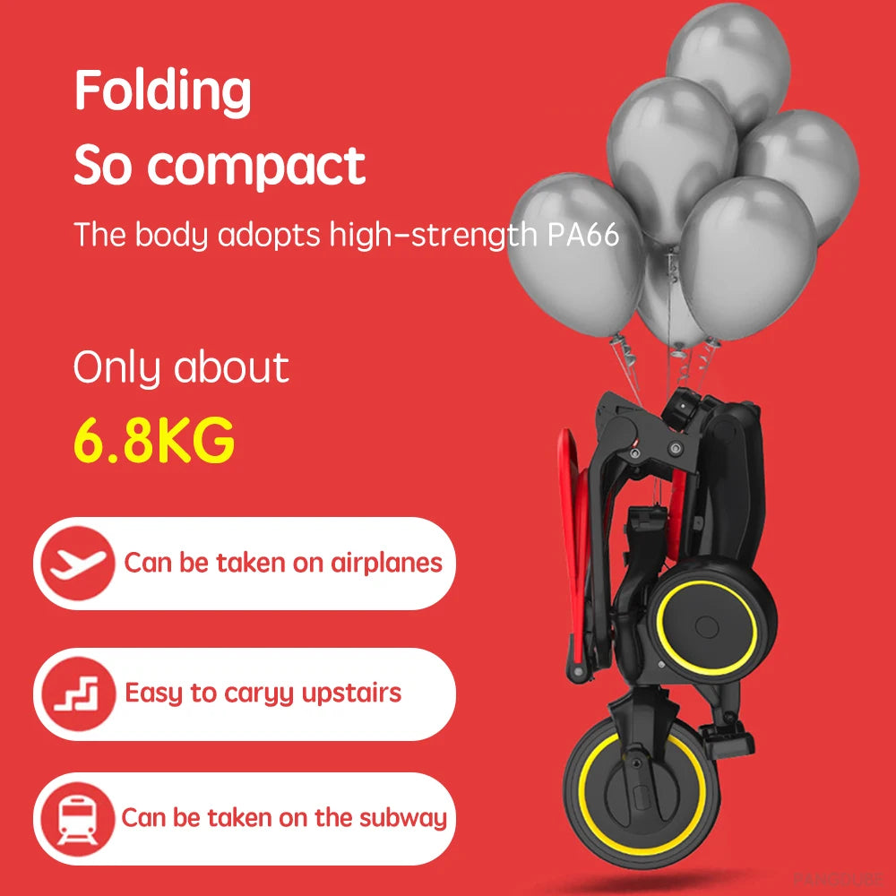 Poussette PANGDUBE pliable 6,8 kg légère tricycle bébé 1-6 ans