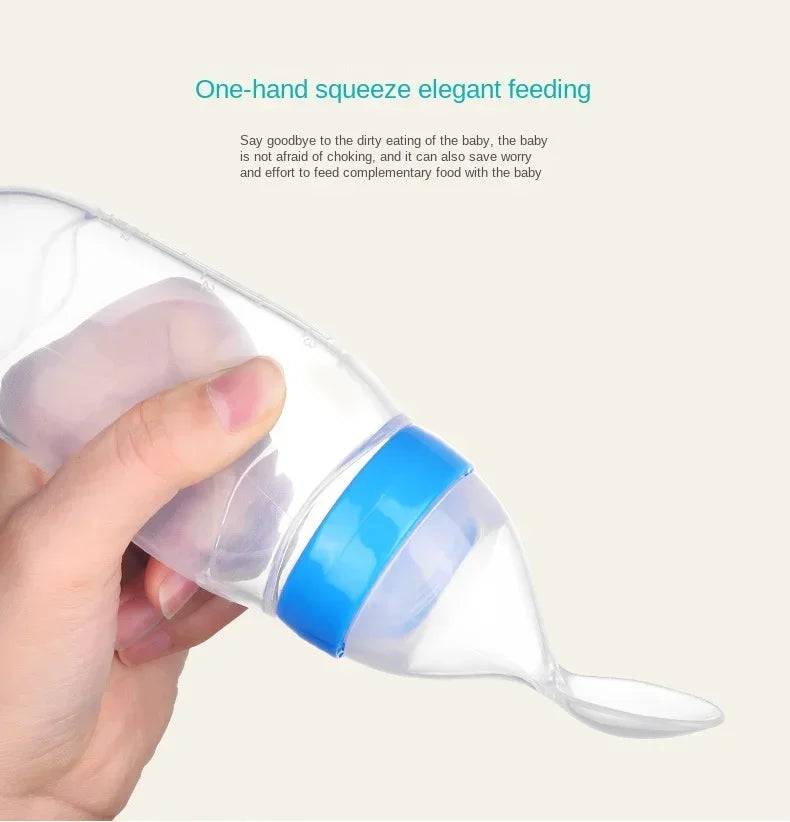 Biberon bébé avec cuillère silicone souple - outil alimentation complémentaire nourrisson toddler