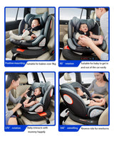 Siège auto 360° ISOFIX réglable 0-12 ans avec repose-pieds - pivotant