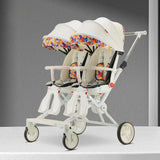 Poussette double légère pliable multifonctionnelle pour jumeaux