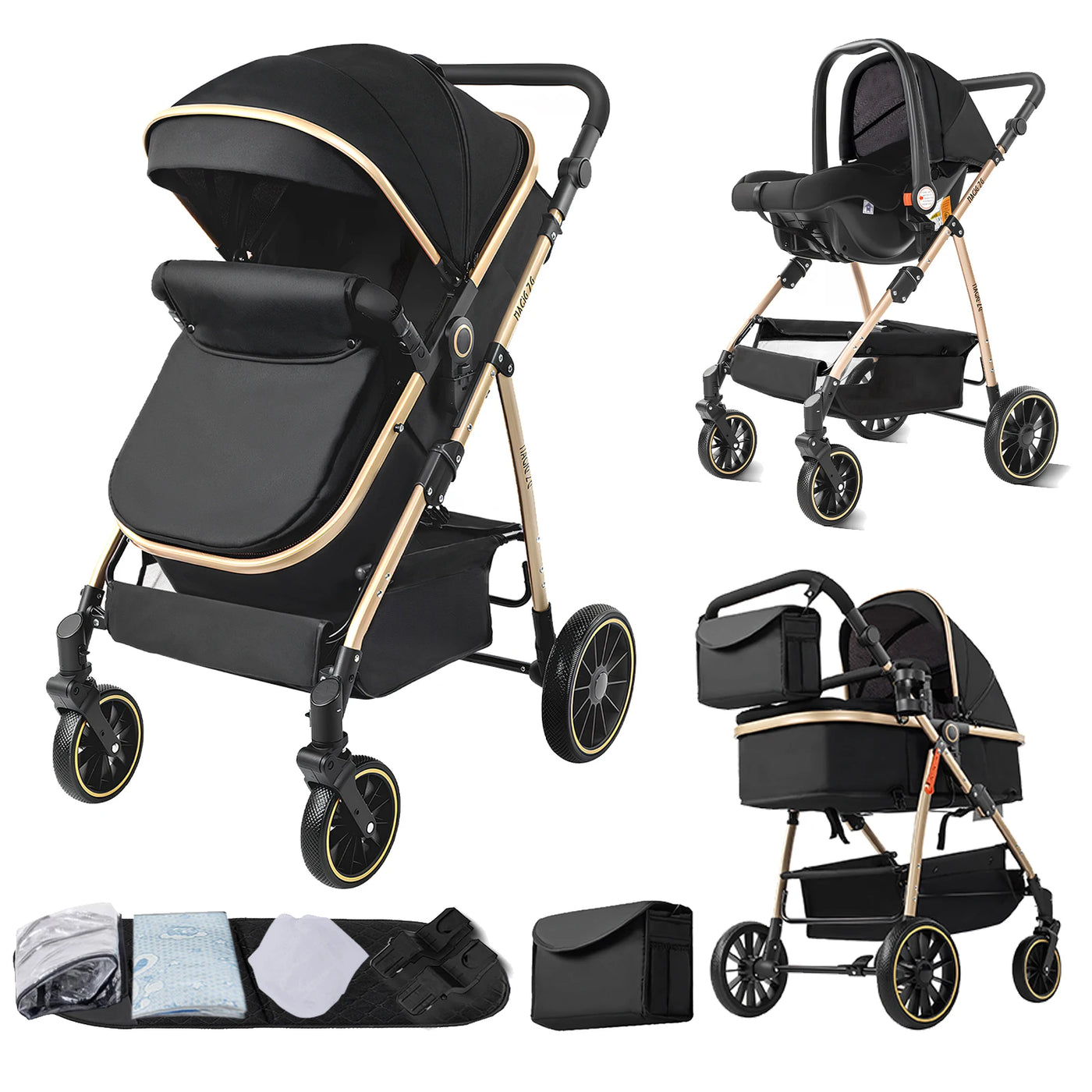 Système voyage 3-en-1 Mybooni — Siège auto harnais sécurité nouveau-né
