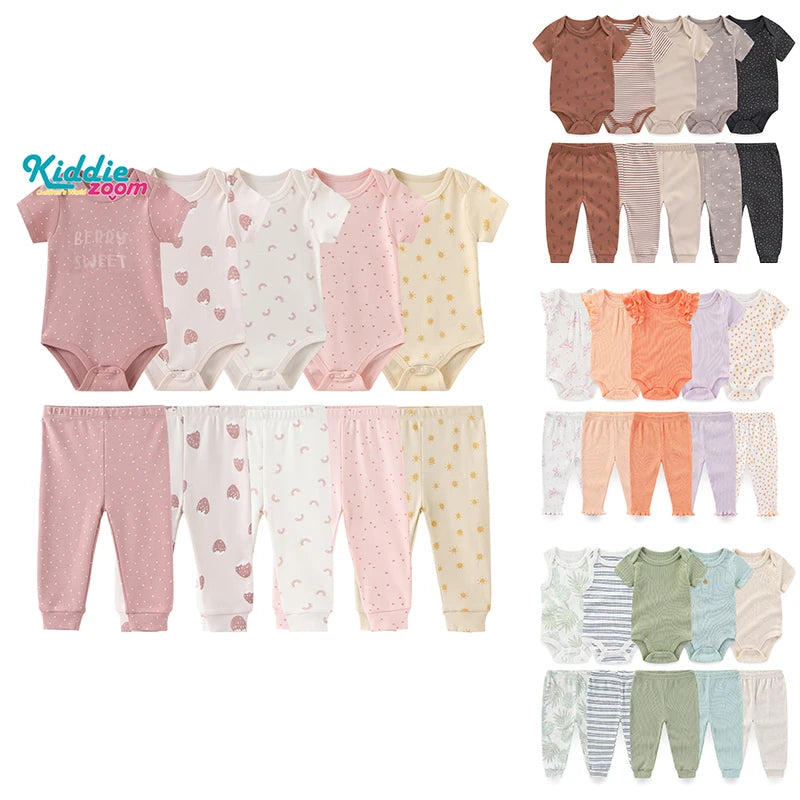 Coffret vêtements bébé 10 pièces Bouni — Body et pantalon toutes saisons