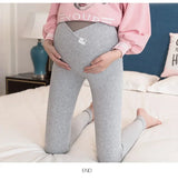 Legging maternité coton bas ventre taille basse - pantalon casual femme enceinte printemps-automne