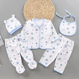 Coffret sous-vêtements bébé 5 pièces Bouni — Haut, pantalons, bavoir et bonnet