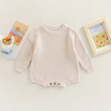 Combinaison tricot nouveau-né printemps-automne - grenouillère pull casual garçon fille 0-2 ans