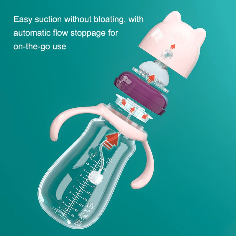 Biberon anti-colique col large Bouni — Bille de gravité tétine silicone