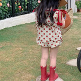 Ensemble été bébé fille 2 pièces Bouni — T-shirt sans manches et short à pois