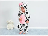 Combinaison pyjama bébé flanelle cartoon - grenouillère licorne/lapin/dinosaure animal