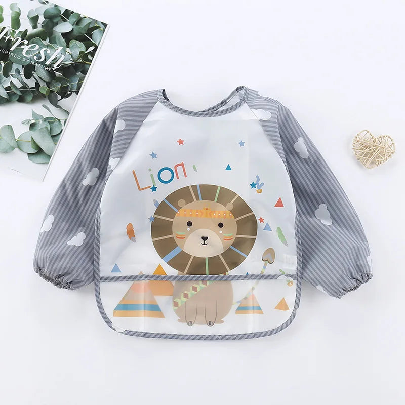 Bavoir imperméable manches longues Mybooni — Tablier repas protection vêtements