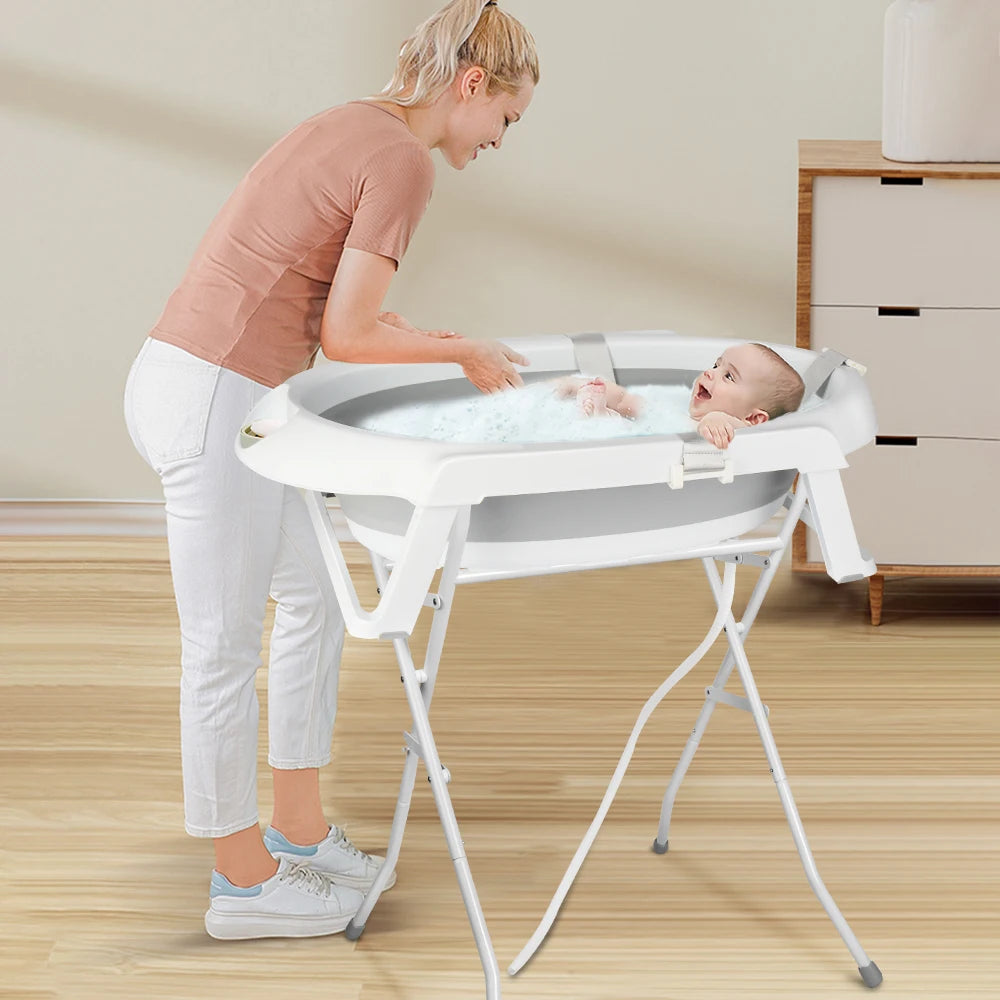 Baignoire bébé pliable avec support Mybooni — Coussin sécurisé nouveau-né