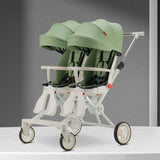 Poussette double légère pliable multifonctionnelle pour jumeaux