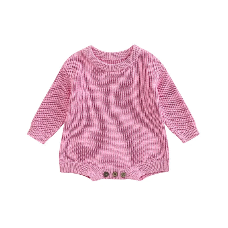 Combinaison tricot nouveau-né printemps-automne - grenouillère pull casual garçon fille 0-2 ans
