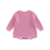 Combinaison tricot nouveau-né printemps-automne - grenouillère pull casual garçon fille 0-2 ans