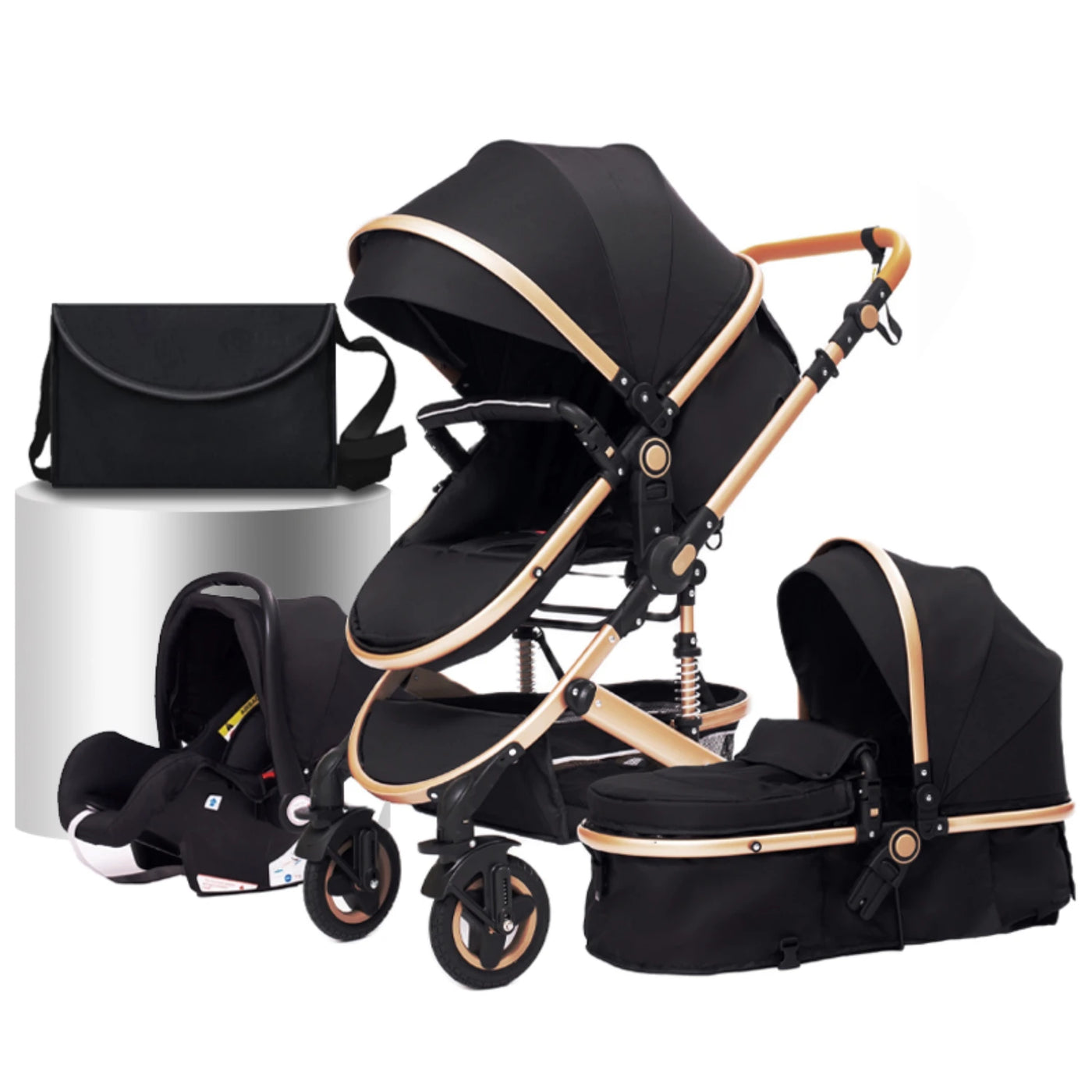 Poussette 3-en-1 pliable Bouni — Multifonction siège auto inclus