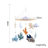 Mobile lit bébé bois feutrine ours cartoon - carillon musical avec support berceau