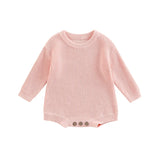Combinaison tricot nouveau-né printemps-automne - grenouillère pull casual garçon fille 0-2 ans