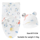 Ensemble couverture et bonnet pour nouveau-né en coton 0-6 mois