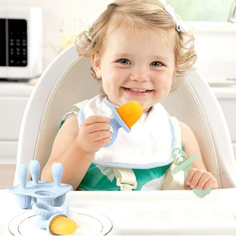 5 anneaux dentition bébé silicone BPA free - porte-aliments fruits légumes forme lapin anti-chute